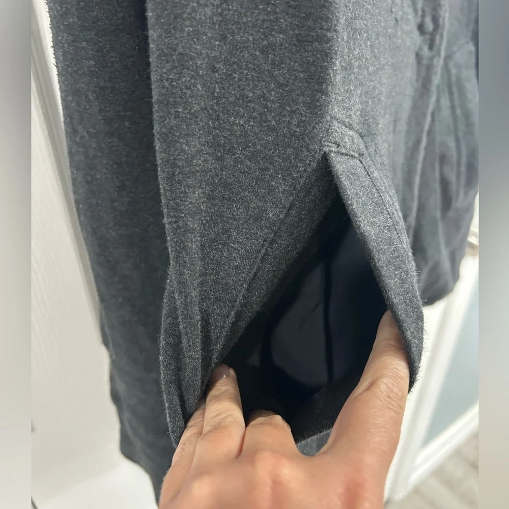 Lululemon Gratitude Wrap Double Breasted Jacket Pea Coat Charcoal Gray Size 8